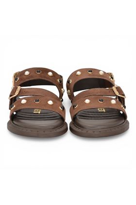 Sandalo donna Janet & Janet in camoscio colore testa di moro. JANET & JANET | 824-845